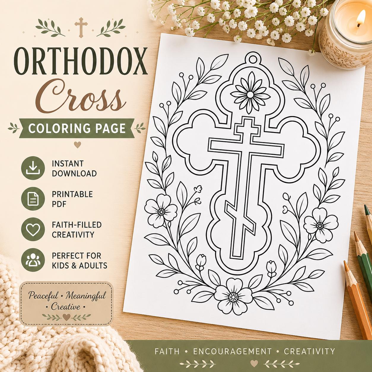 Orthodox Cross Coloring Page Eastern Orthodox Printable Activity for…