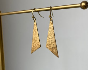 Earrings Hammered Triangles