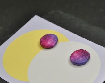 earstud earring fabric button