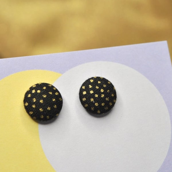 Boucles D'oreilles Tiges Pois Dorés