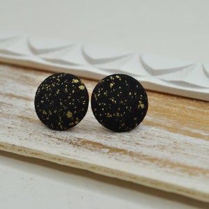 golden Nights earstud earring fabric button image 1