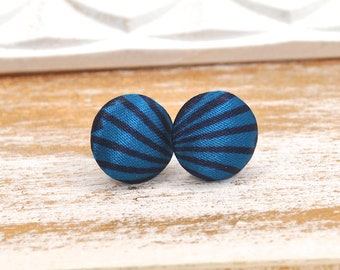 earstud earring fabric button