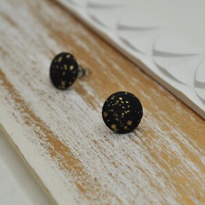 golden Nights earstud earring fabric button image 3