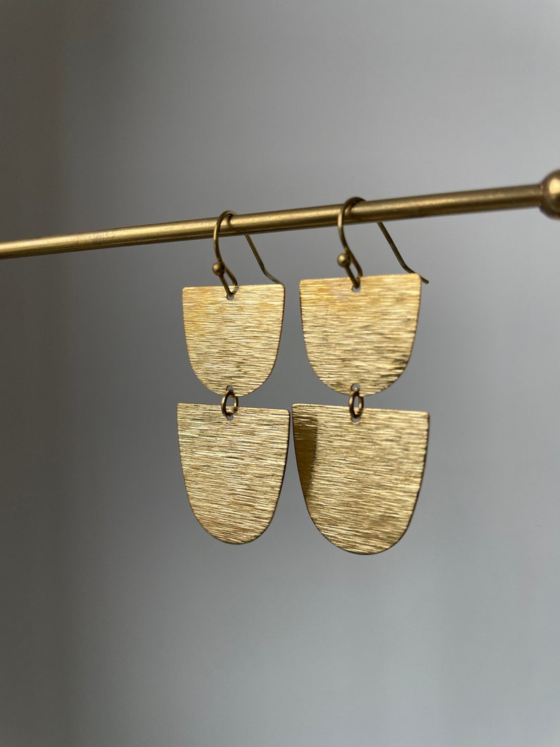 Earrings half ovals image 1