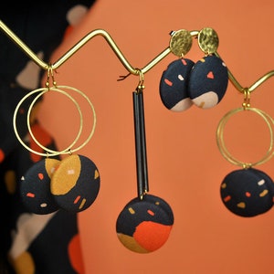 Earrings BlackTube with Organics in OceanStoff image 5