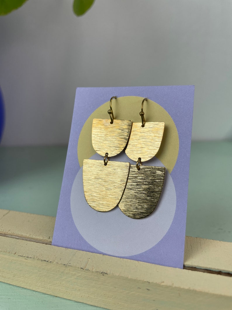 Earrings half ovals image 3