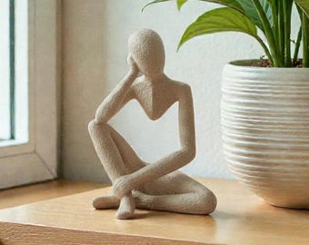 NObody Serendipity Textured Thinker Sculpture – 3D Printed Minimalist Art, Two Sizes