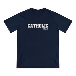 Catholic EST 2026 Organic T-shirt | Confirmation Gift | RCIA OCIA Confirmation Present | Catholic Faith Tee | New Catholic |Catholic Convert