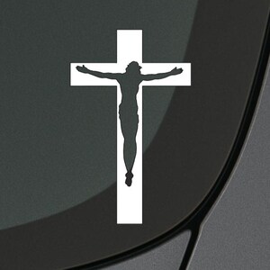 Crucifix decal - crucifix car decal - religious decal - christian decal - catholic decal - Crucifix