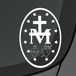 Miraculous Medal, Miraculous medal Decal, Car decal, catholic decal, Miraculous medal sticker, Miraculous medal bumper sticker,