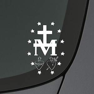 Miraculous Medal Style 3, Miraculous medal Decal, Car decal, catholic decal, Miraculous medal sticker, Miraculous medal bumper sticker,