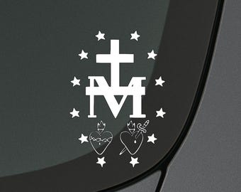Calcomanía para coche de la Medalla Milagrosa: vinilo católico