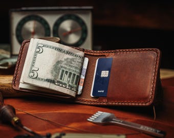 USA Made Leather BiFold Wallet - Handmade From Full Grain Horween Leather