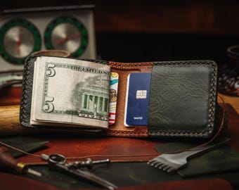 Leather BiFold Wallet - Handmade From Italian Full Grain Leather