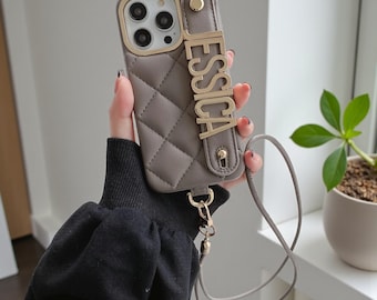 Personalized iPhone17, 16, 15, 14, 13, 12, 11 Pro Max Case with Crossbody Strap