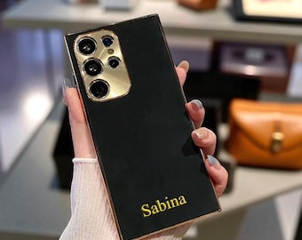 Personalized Engraved Name or Initials Leather Samsung S25 Ultra S25+ S24 S23 S22 Case