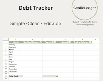 Debt Tracker Spreadsheet: Excel & Google Sheets (Digital Download)