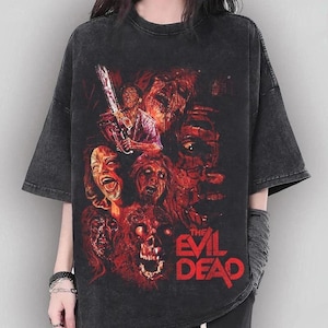 The Evil Dead T-shirt, Retro 90s Sam Raimi Graphic Sweatshirt, Vintage Horror Movie Hoodies, Halloween Wash Tee, Gift for fan