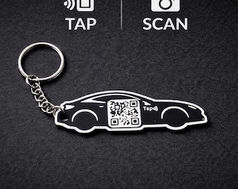 NFC QR Code Keychain for Car Dealers, Share Reviews, Inventory, Contact (Tap/Scan)