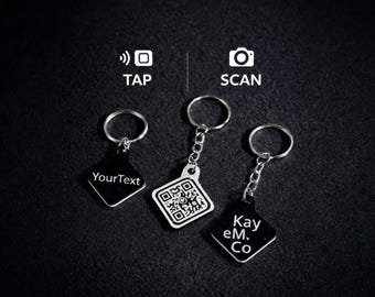 NFC QR Code Keychain for Small Businesses, Tap to Share Contact, Website & Reviews - Bulk and Custom Orders Welcome