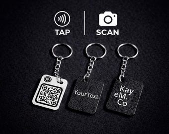 NFC & QR Keychain – Tap or scan to Share – No App Required