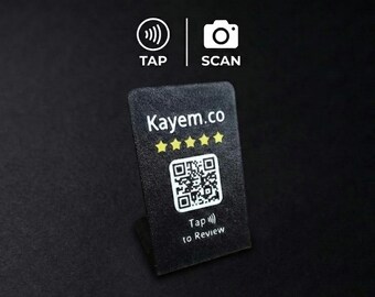 NFC tap and QR Code Review Sign for Small Businesses