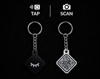 NFC QR Code Keychain for Lash Tech, Tap to Share Booking, Portfolio & Reviews
