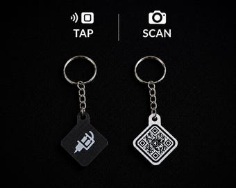 NFC QR Code Tattoo Artist Keychain, Tap to Share Portfolio, Booking & Reviews