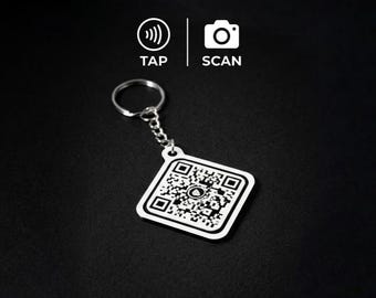 Large NFC QR Code Keychain - Bigger surface area to show and share.