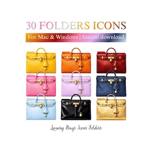 Luxury Handbag Desktop Icons | Aesthetic Folder Icons | Gold App Icons for Mac & Windows | Digital Download
