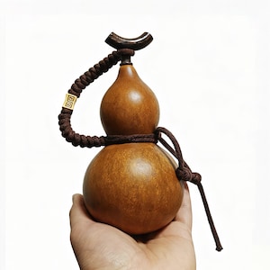 手作りの漆塗りひょうたんフラスコ、漏れ防止の天然ひょうたんワインボトル、伝統的な無垢材、禅風インテリア、男性へのユニークな記念日ギフト