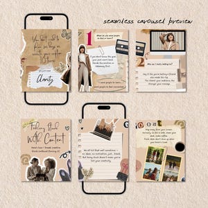 Instagram Seamless Carousel - Aesthetic Scrapbook Canva Template ...