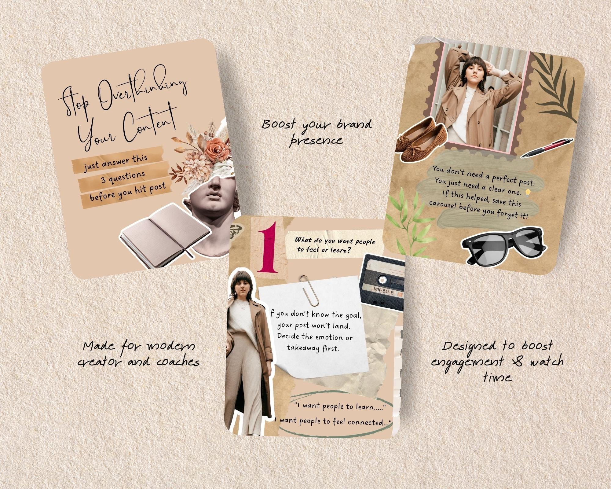 Instagram Seamless Carousel - Aesthetic Scrapbook Canva Template ...