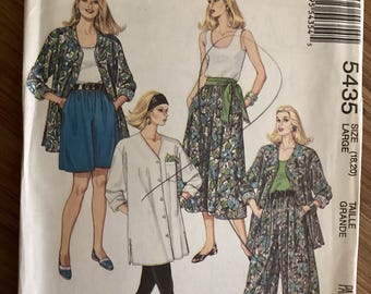 McCall's 5435 Womens (size 18-20) Skirt, Tank Top, Split-Skirt in two lengths & Leggings (leggings to bi in stretch material)