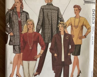 McCall's 5653 Womens Jacket, Skirt, Top and Pants (size 44,46) "Easy"