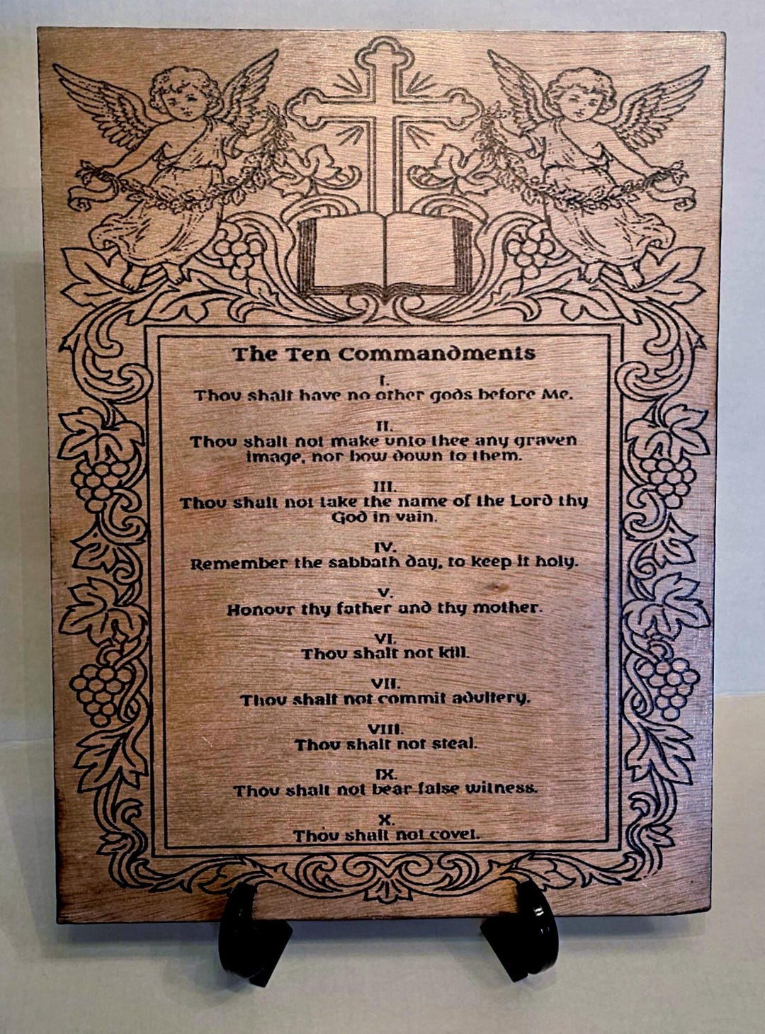 Laser Engraved Ten Commandments Wood Sign – Christian Home Decor - Etsy