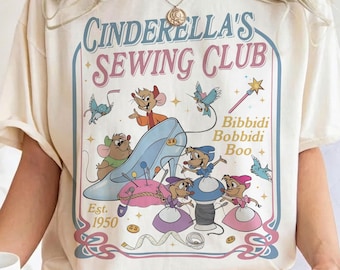 Jaq & Gus Gus PNG, Disney Cinderella's Sewing Club PNG, Disneyland Cinderella Est 1950 Tee, Disney Princess Sewing Shirt