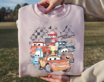 Retro Comfort Colors Radiator Springs Cars Movie Png, Lightning McQueen Png, Cars Movie Disney Png, Disney Family Trip Png