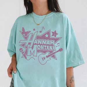 Comfort Colors Hannah Montana 20th Anniversary PNG, Retro Miley Stewart Pop Star PNG, Magic Kingdom Tee, Disneyland Family Trip 2026 Shirt image 8