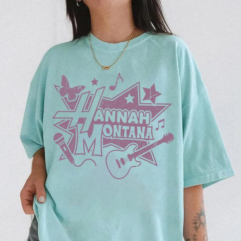 Comfort Colors Hannah Montana 20th Anniversary PNG, Retro Miley Stewart Pop Star PNG, Magic Kingdom Tee, Disneyland Family Trip 2026 Shirt image 8