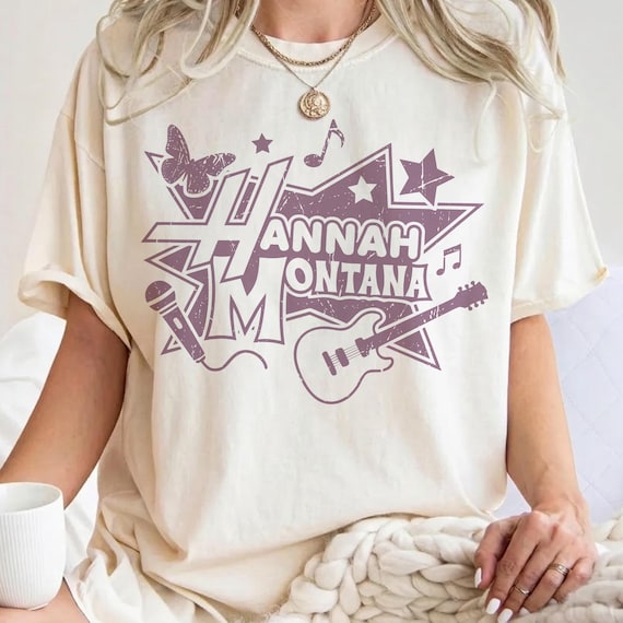 Comfort Colors Hannah Montana 20th Anniversary PNG, Retro Miley Stewart Pop Star PNG, Magic Kingdom Tee, Disneyland Family Trip 2026 Shirt