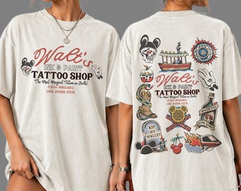 Retro Walt's Ink & Paint Tattoo Shop PNG, Disney Flash Tattoo PNG, Disneyworld Trip Shirt, Retro Magic Kingdom Tattoo Shirt