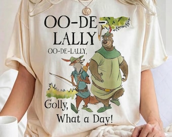 Disney Robin Hood och lille John Oo-De-Lally PNG, Golly vilken dag PNG, Comfort Colors T-shirt, födelsedagspresenttröjor, Disney familjeresa