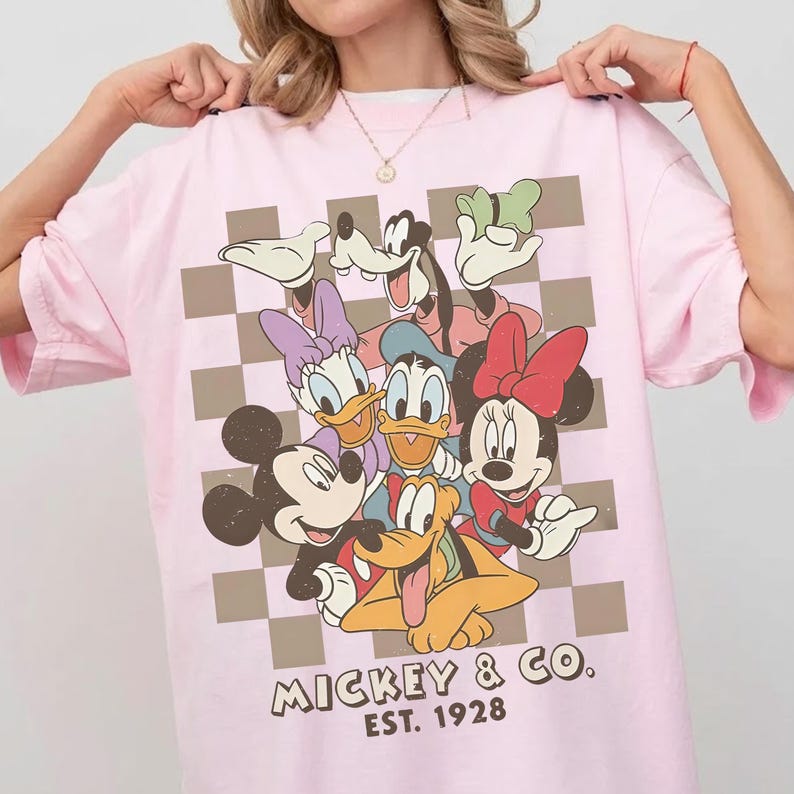 Vintage Mickey & Co 1928 Comfort Colors PNG, Mickey And Friends PNG, Vintage Disneyland Shirt, Disneyworld Shirts, Disney Family Shirts image 2