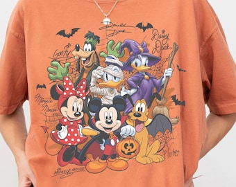 Mickey en zijn vrienden Halloween-handtekening PNG, Disney griezelige Halloween PNG, Mickey's niet zo enge Halloween-personages PNG