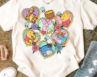 Comfort Colors Coquette Winnie The Pooh png, Retro Pooh Bear & Friends Tee, Disney Family Trip 2025 PNG, Cute Disneyworld Pooh PNG