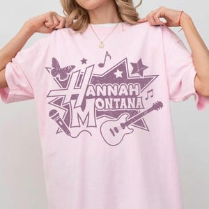 Comfort Colors Hannah Montana 20th Anniversary PNG, Retro Miley Stewart Pop Star PNG, Magic Kingdom Tee, Disneyland Family Trip 2026 Shirt image 3