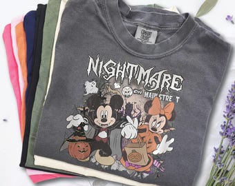 Vintage Mickey Minnie Halloween PNG, Disney Halloween Digital Download, Nightmare On The Main Street Shirt Design, Halloween Pumpkin Png