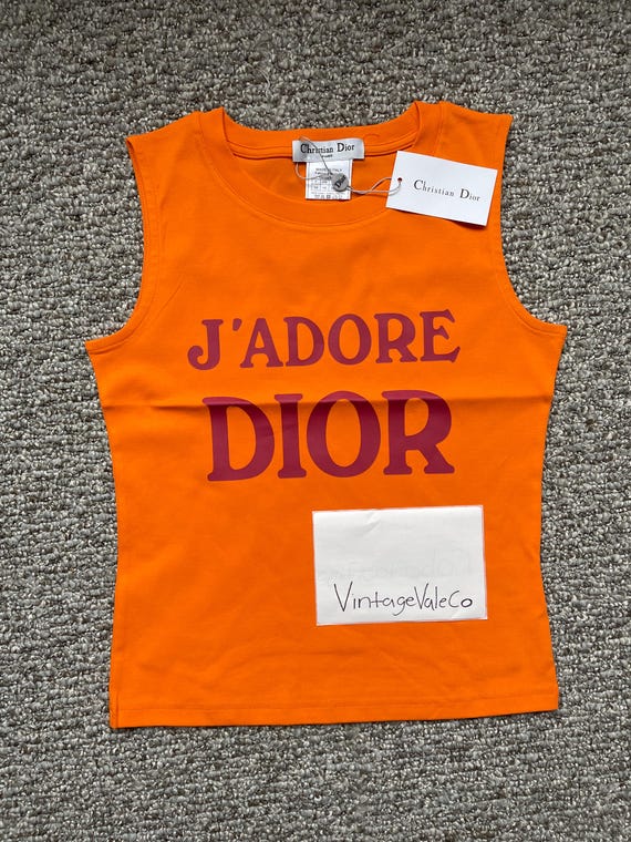 Vintage Chr1st1an D1or J'adore Dior Women's Logo Print Tank Top
