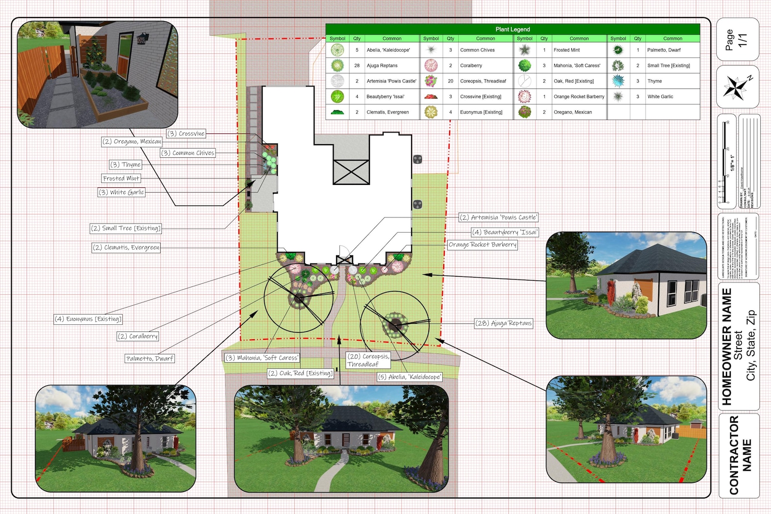 Front or Back Yard Custom 3D Landscape Design Plan | Personalized ...